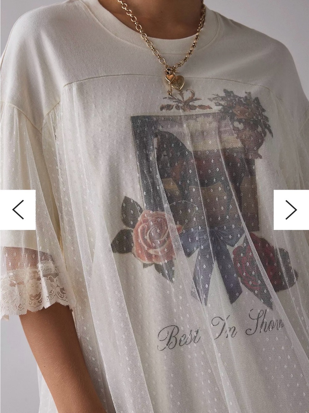 Kimchi Blue Cream Lace “Best in Show” oversized top/tshirt dress - Picture 8 of 8